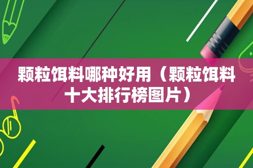 颗粒饵料哪种好用（颗粒饵料十大排行榜图片）