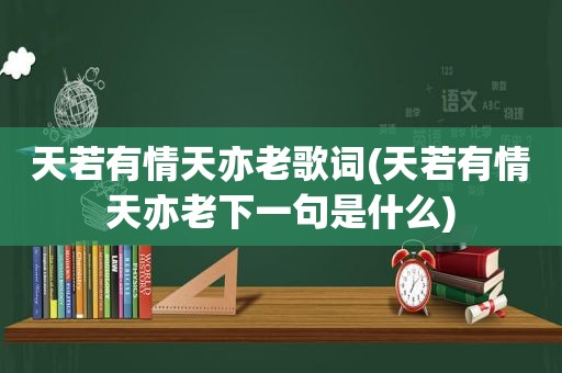 天若有情天亦老歌词(天若有情天亦老下一句是什么)