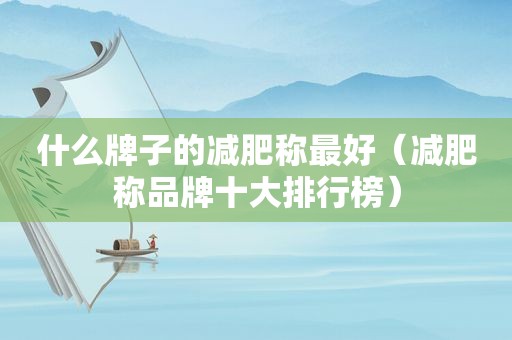 什么牌子的减肥称最好（减肥称品牌十大排行榜）