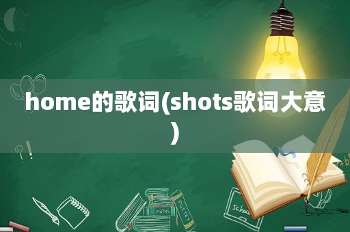 home的歌词(shots歌词大意)