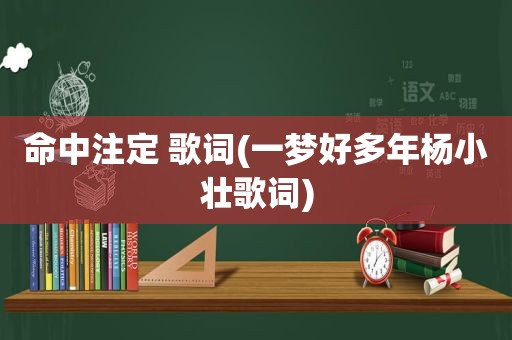 命中注定 歌词(一梦好多年杨小壮歌词)
