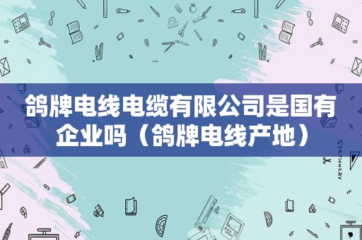 鸽牌电线电缆有限公司是国有企业吗（鸽牌电线产地）