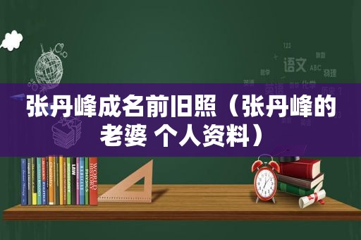 张丹峰成名前旧照（张丹峰的老婆 个人资料）