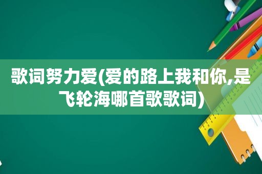 歌词努力爱(爱的路上我和你,是飞轮海哪首歌歌词)