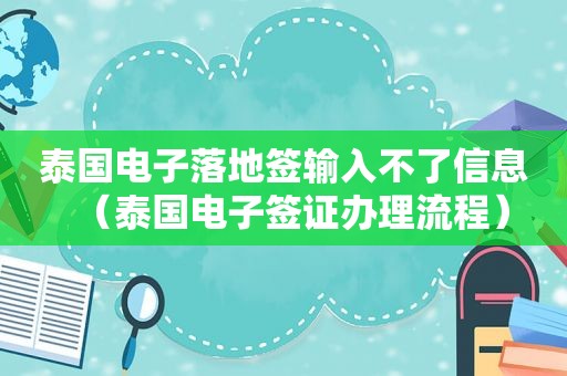 泰国电子落地签输入不了信息（泰国电子签证办理流程）