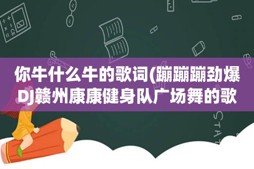 你牛什么牛的歌词(蹦蹦蹦劲爆DJ赣州康康健身队广场舞的歌词能谁能告诉我)