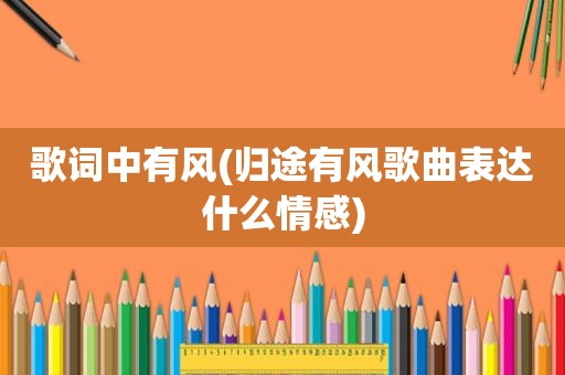 歌词中有风(归途有风歌曲表达什么情感)