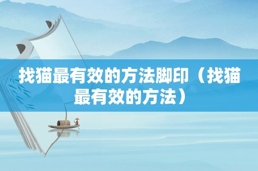 找猫最有效的方法脚印（找猫最有效的方法）