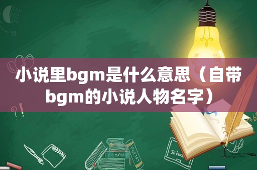 小说里bgm是什么意思（自带bgm的小说人物名字）