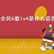 全民k歌lv4是什么意思（k歌lv4是什么意思）