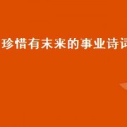珍惜有末来的事业诗词