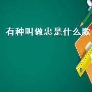 有种叫做忠是什么歌（第1个字是忠的歌）