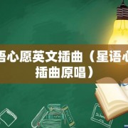 星语心愿英文插曲（星语心愿插曲原唱）
