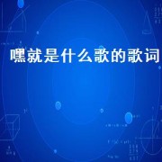 嘿就是什么歌的歌词（歌词第一句是嘿是什么歌曲）