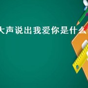 大声说出我爱你是什么歌