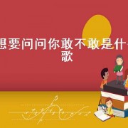 想要问问你敢不敢是什么歌