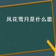 风花雪月是什么歌