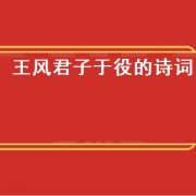 王风君子于役的诗词