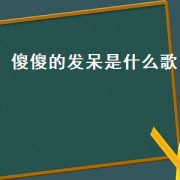 傻傻的发呆是什么歌（傻傻的发呆抖音歌曲）