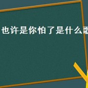 也许是你怕了是什么歌（你别担心是什么歌里的歌词）