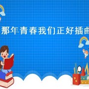 那年青春我们正好插曲（那年青春我们正好电视剧插曲）