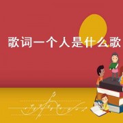 歌词一个人是什么歌