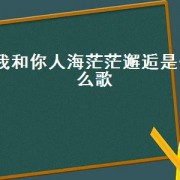 我和你人海茫茫邂逅是什么歌（人海茫茫我和你相遇歌名叫什么）