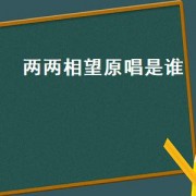 两两相望原唱是谁（两两相望完整版 原唱）