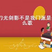 刀光剑影不是我门派是什么歌