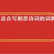 适合写相思诗词的词牌