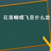 花落蝴蝶飞是什么歌