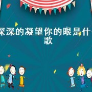 深深的凝望你的眼是什么歌（深深的凝望你的眼是哪首歌的歌词）