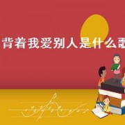 背着我爱别人是什么歌（为什么你背着我爱别人图片）