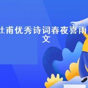 杜甫优秀诗词春夜喜雨原文