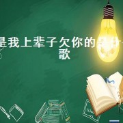 是我上辈子欠你的是什么歌