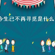 今生已不再寻觅是什么歌