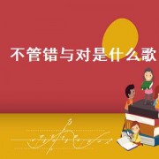 不管错与对是什么歌（不管错与对是哪首歌曲的歌词）