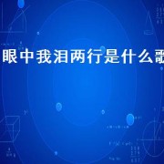 眼中我泪两行是什么歌（相思愁断肠眼中泪两行喊麦）