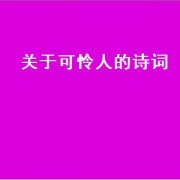 关于可怜人的诗词