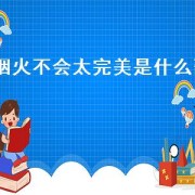 烟火不会太完美是什么歌（等不到天黑烟火不会太完美下一句）