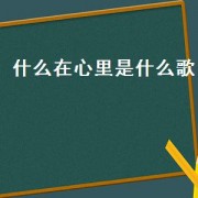 什么在心里是什么歌（写在心里的歌完整版）