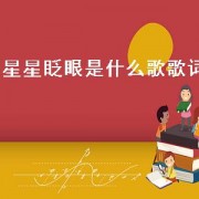 星星眨眼是什么歌歌词