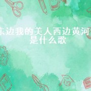 东边我的美人西边黄河流是什么歌（东边我的美人西边黄河流歌词含义）