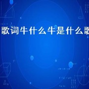 歌词牛什么牛是什么歌