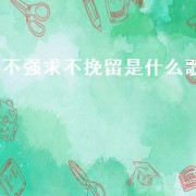 不强求不挽留是什么歌