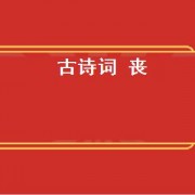 古诗词 丧（最丧的古诗词）