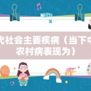 当代社会主要疾病（当下中国农村病表现为）