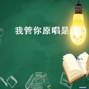 我管你原唱是谁（我管你原唱完整版视频）