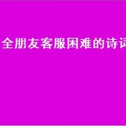 全朋友客服困难的诗词