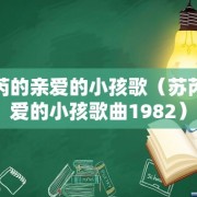 苏芮的亲爱的小孩歌（苏芮亲爱的小孩歌曲1982）